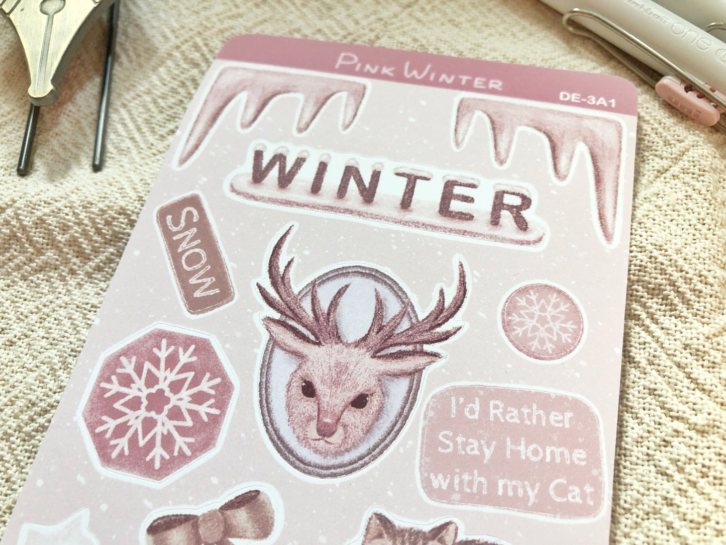 Pink Winter Sticker Sheet