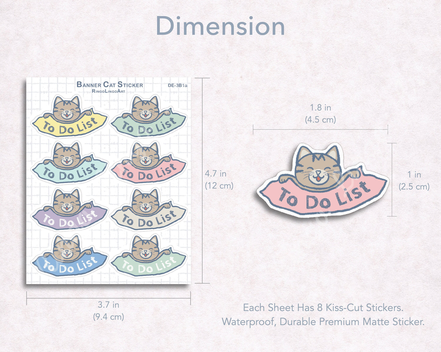 Cat with Banner Sticker Sheet