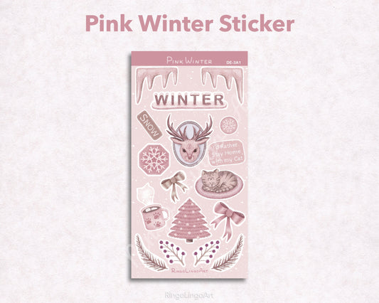 Pink Winter Sticker Sheet