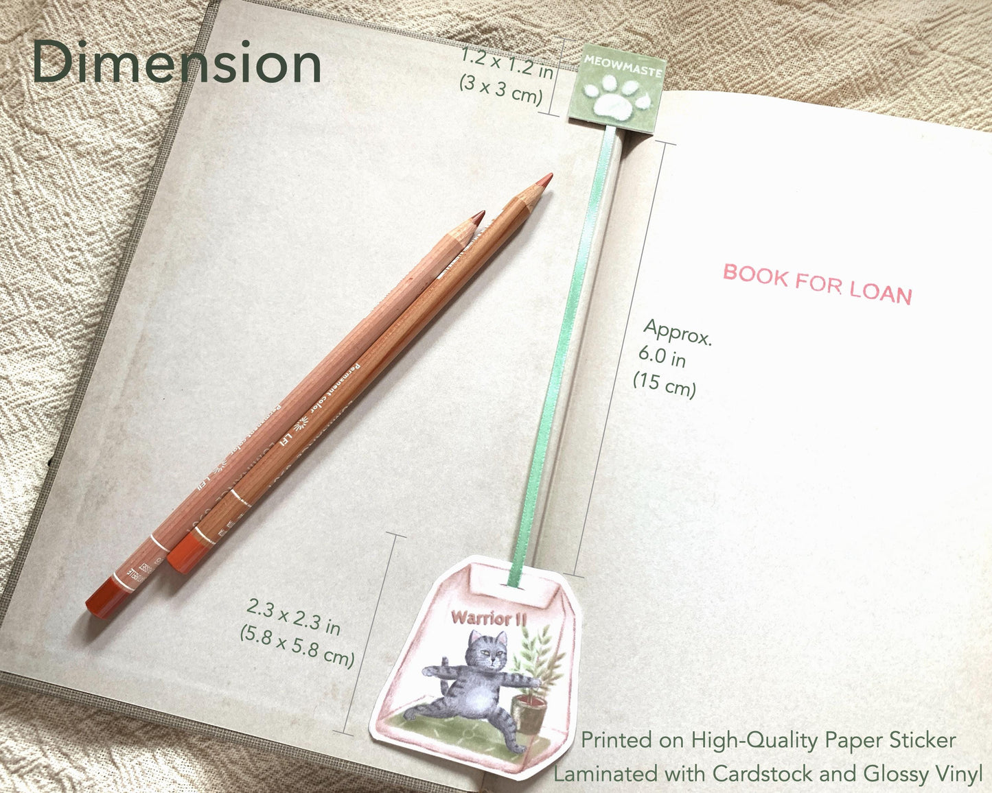 Yoga Cat in a Tea Bag Bookmark