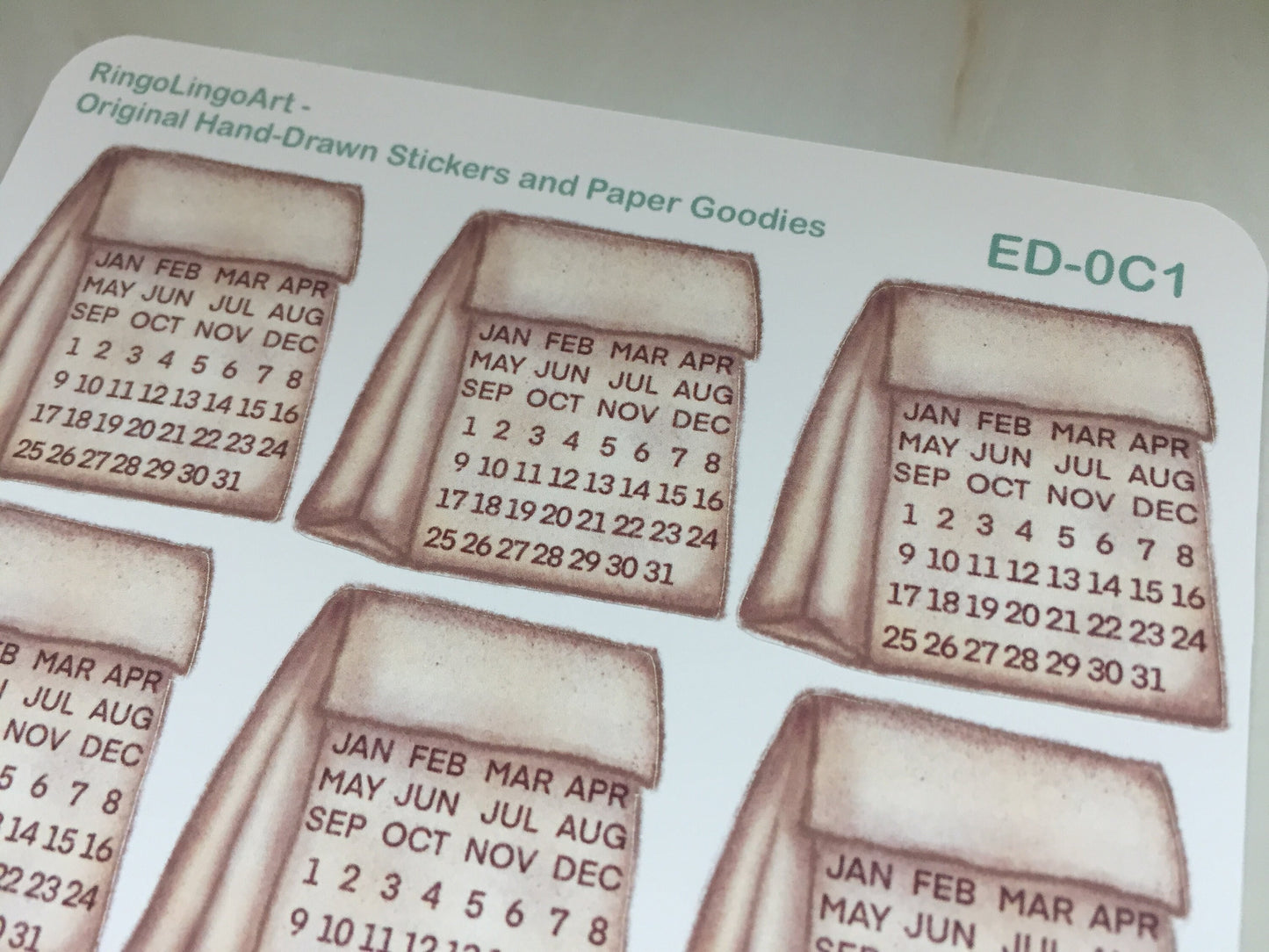 Mark the Date Kraft Paper Bag Sticker