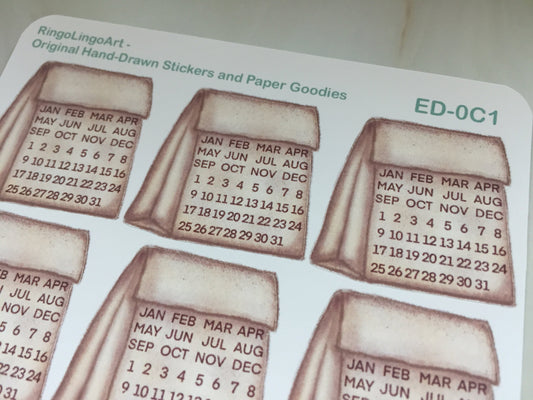 Mark the Date Kraft Paper Bag Sticker
