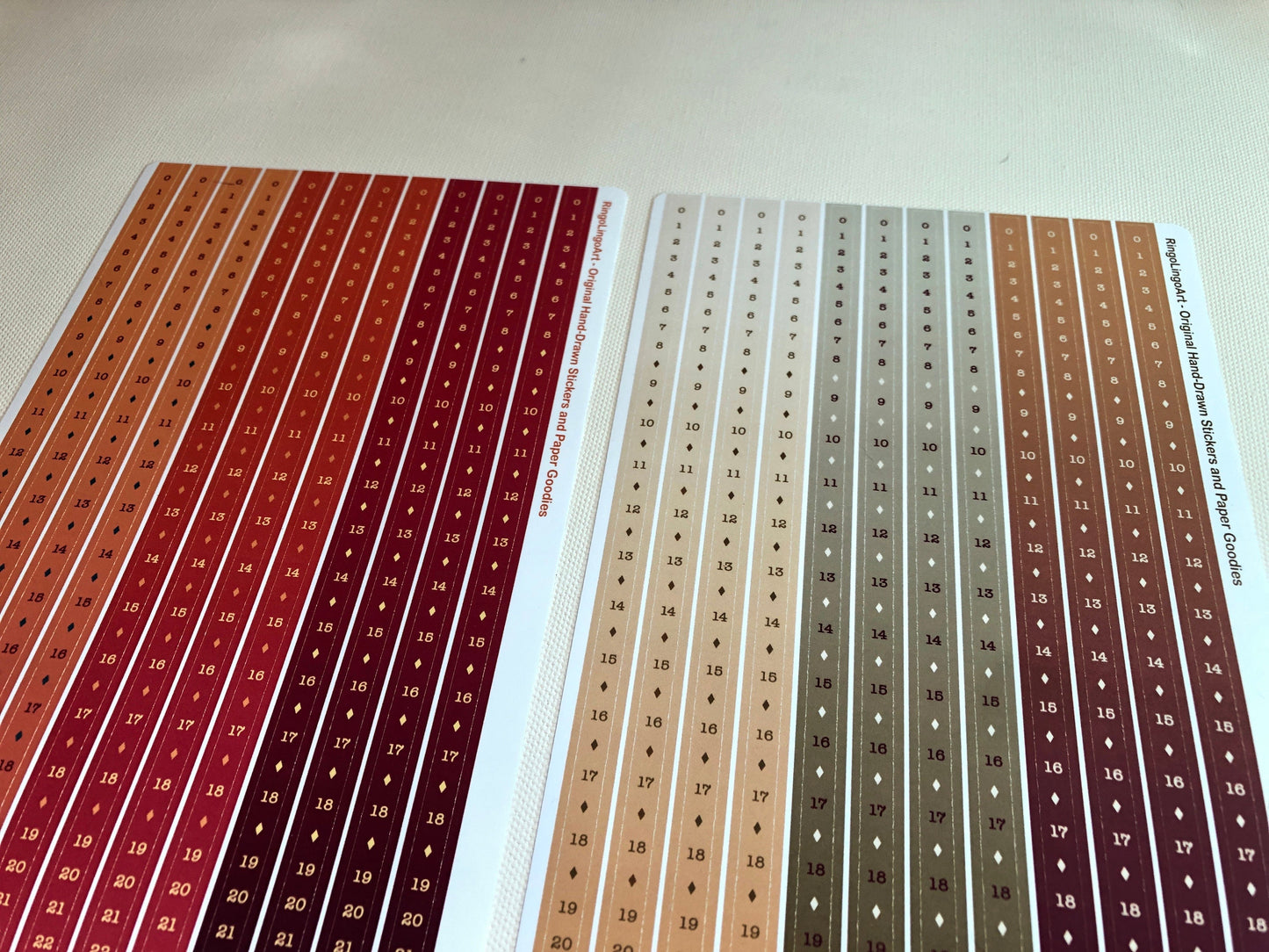 Time Strip Sticker for 5mm grid (24 | 18 Hour) Gradient Autumn Color