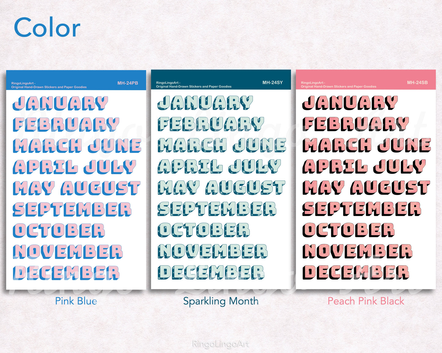 Month Header Planner Sticker - Retro Vibes (MH-24)