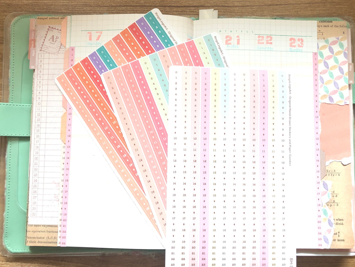 Time Strip Sticker for 5mm grid (24 | 18 Hour) Spring Color