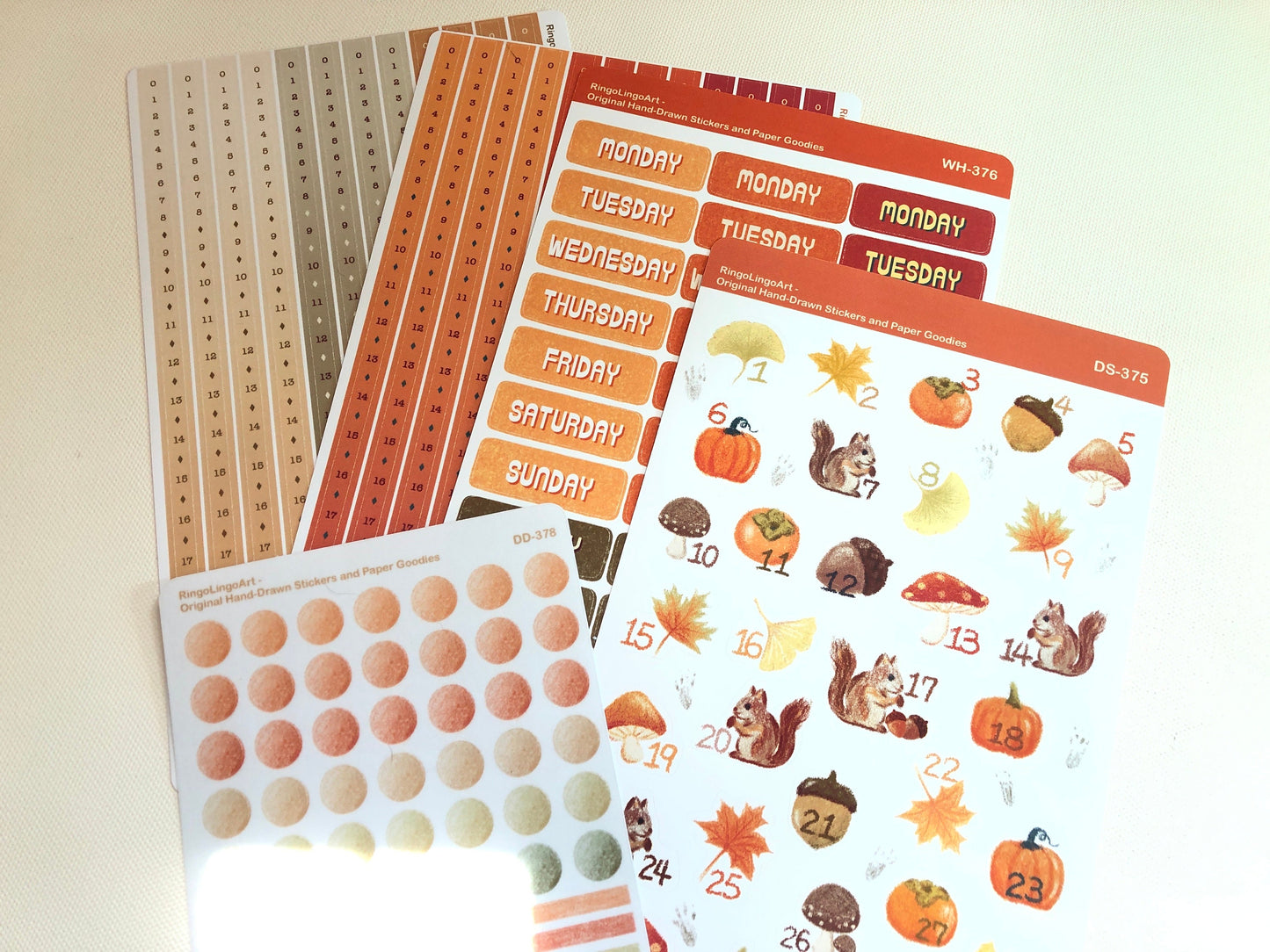 Days of the Week Sticker - Autumn Color