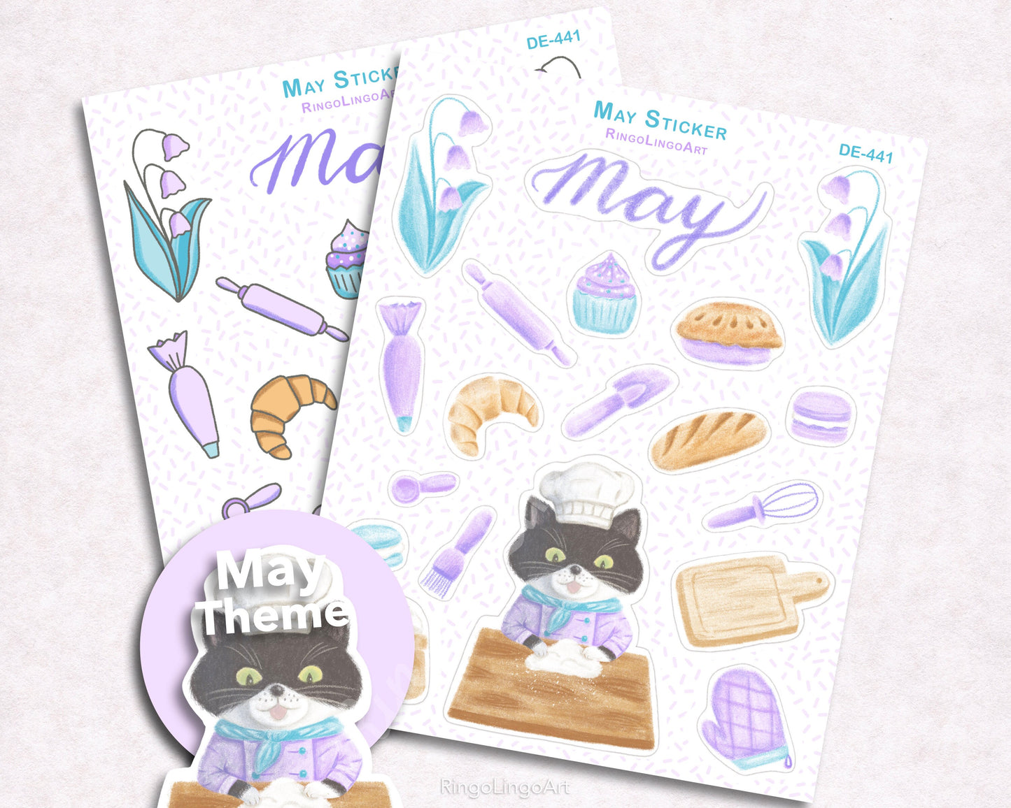 May Baker Cat Sticker Sheet