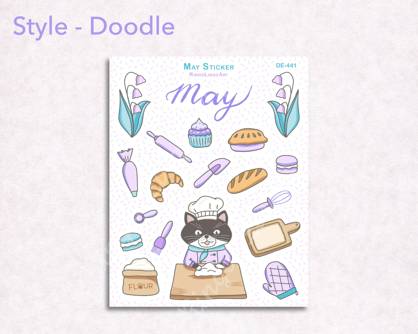 May Baker Cat Sticker Sheet