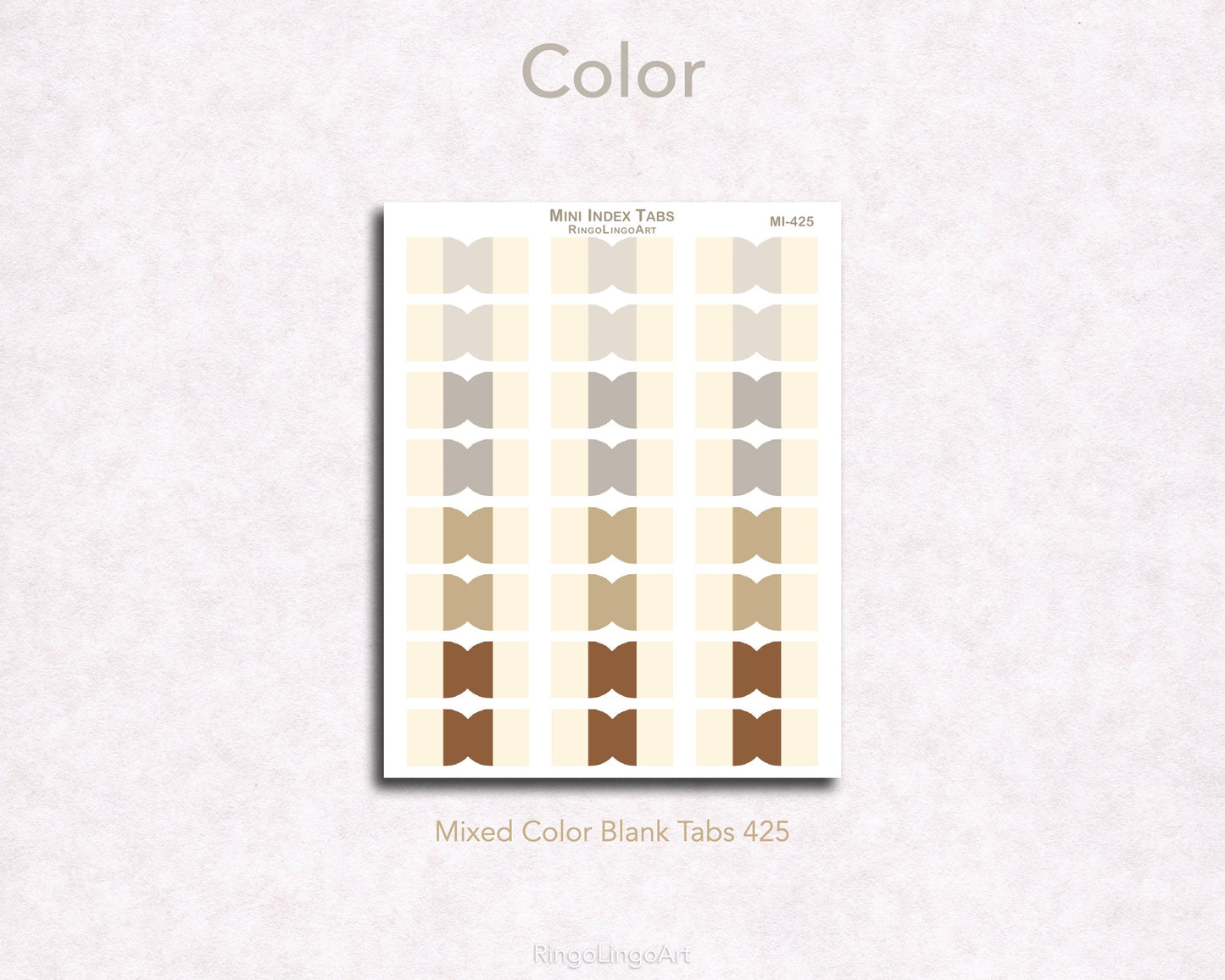 Vertical Text Mini Monthly Tabs - Neutral Tone (MI-42)