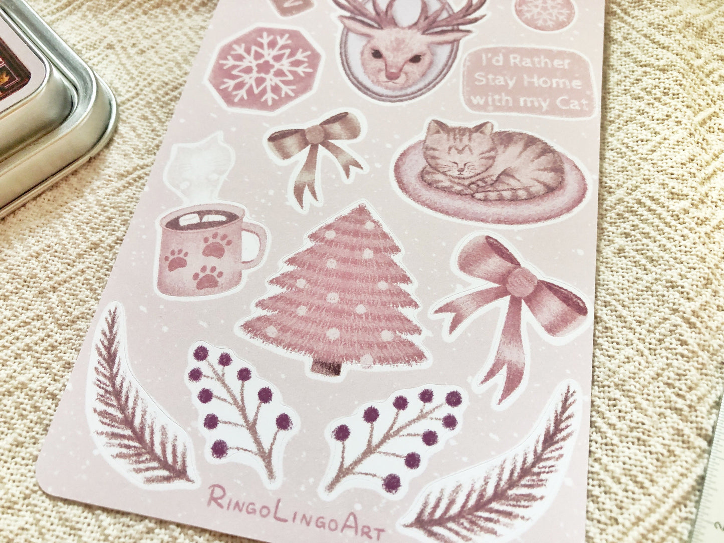 Pink Winter Sticker Sheet