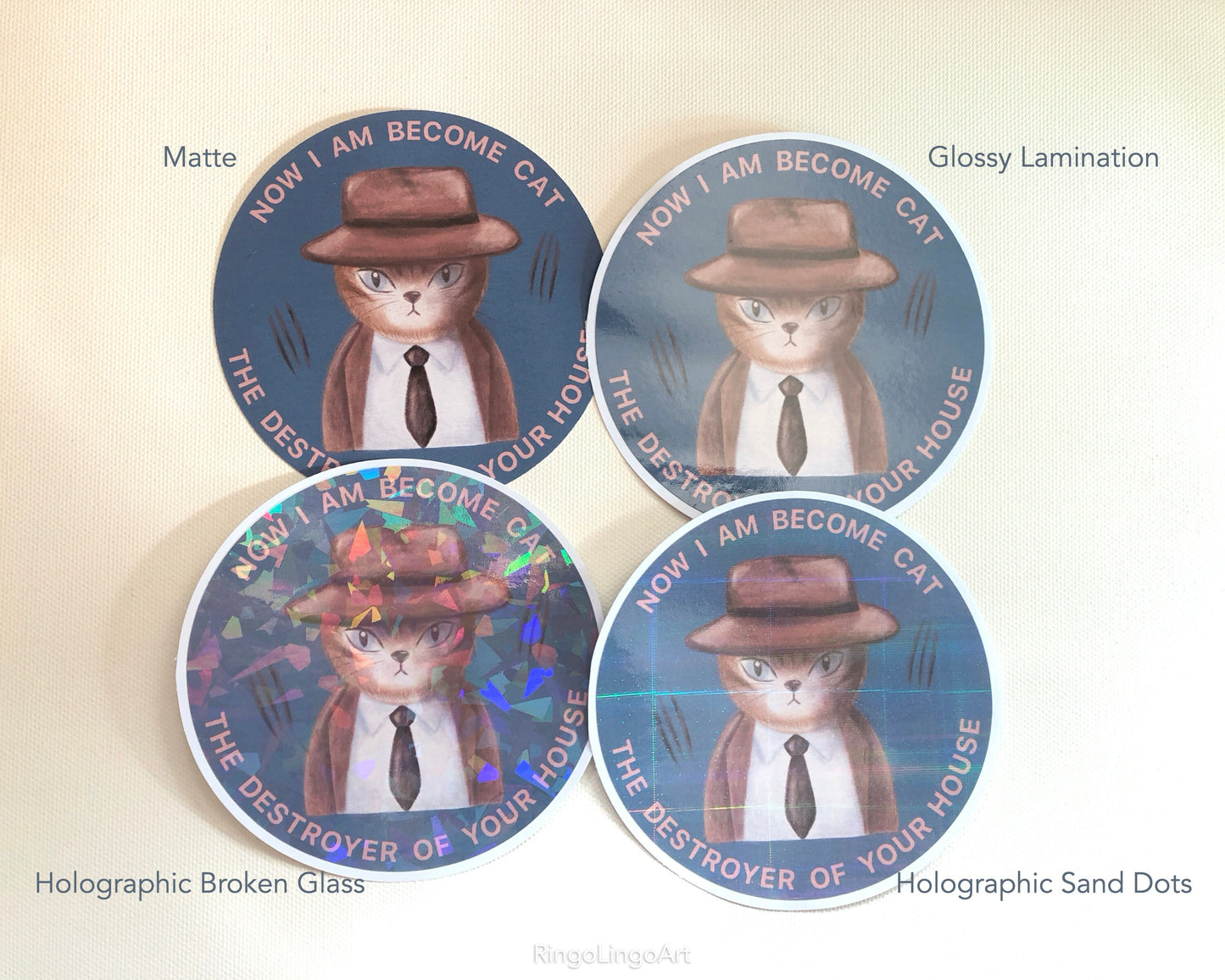 Oppenheimer Cat Waterproof Sticker