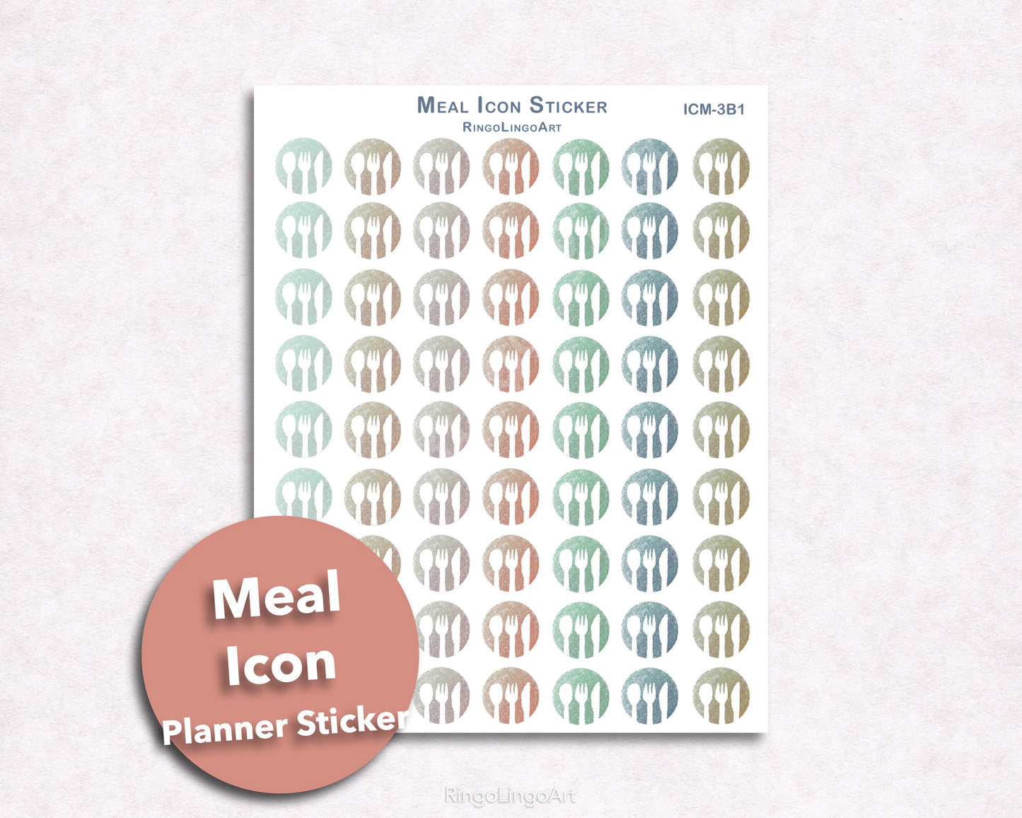 Meal Icon Sticker Sheet