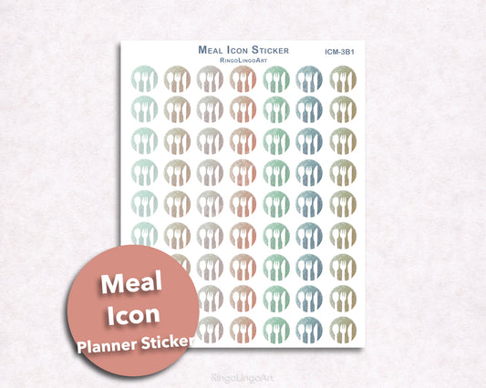 Meal Icon Sticker Sheet