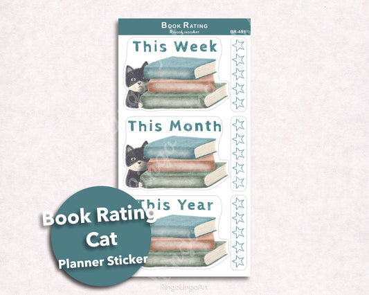 Book Rating Cat Sticker Sheet