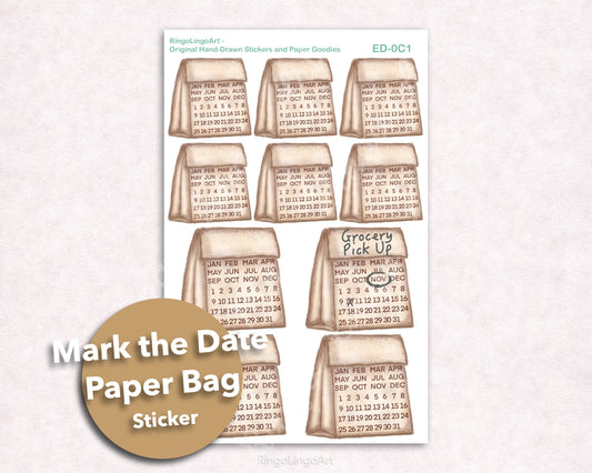 Mark the Date Kraft Paper Bag Sticker