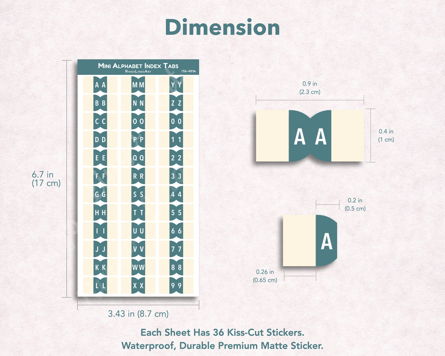 Mini Alphabet Index Tab Sticker