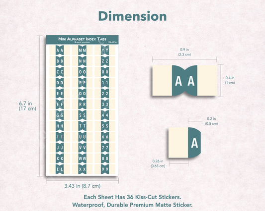 Mini Alphabet Index Tab Sticker