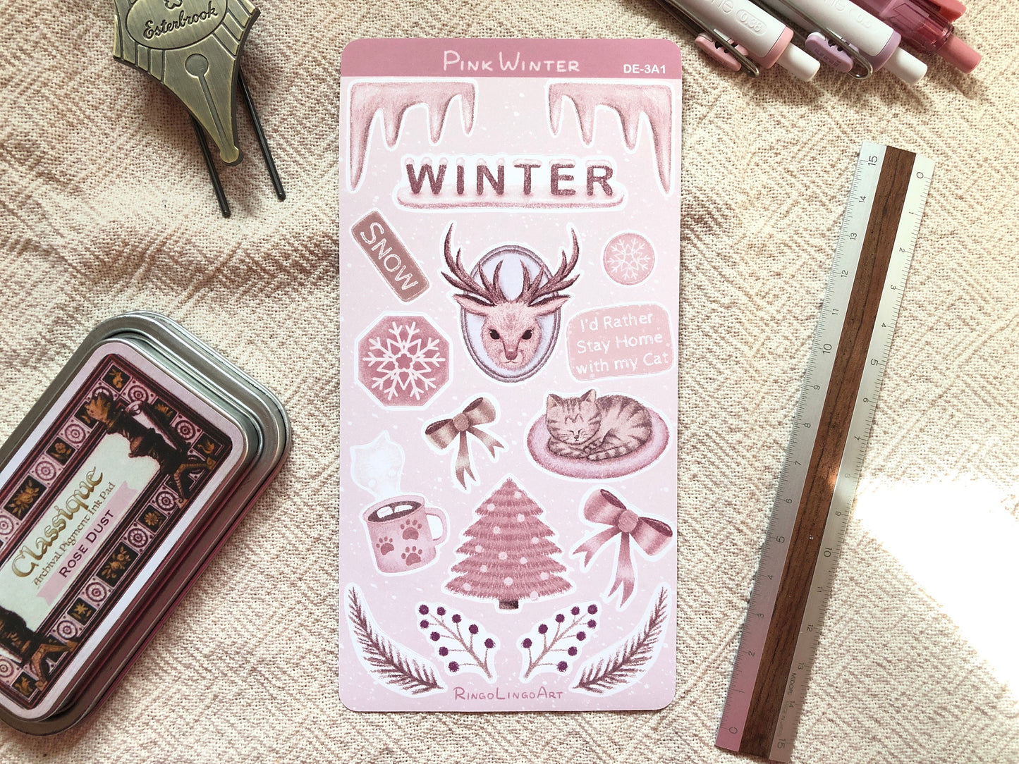 Pink Winter Sticker Sheet