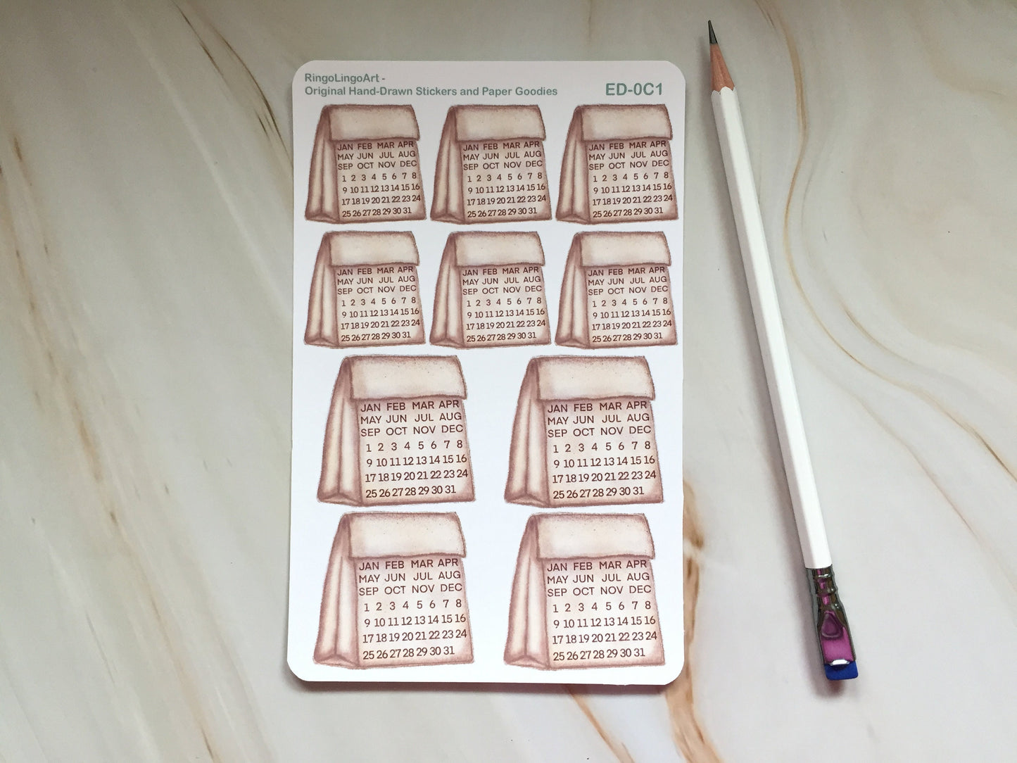 Mark the Date Kraft Paper Bag Sticker
