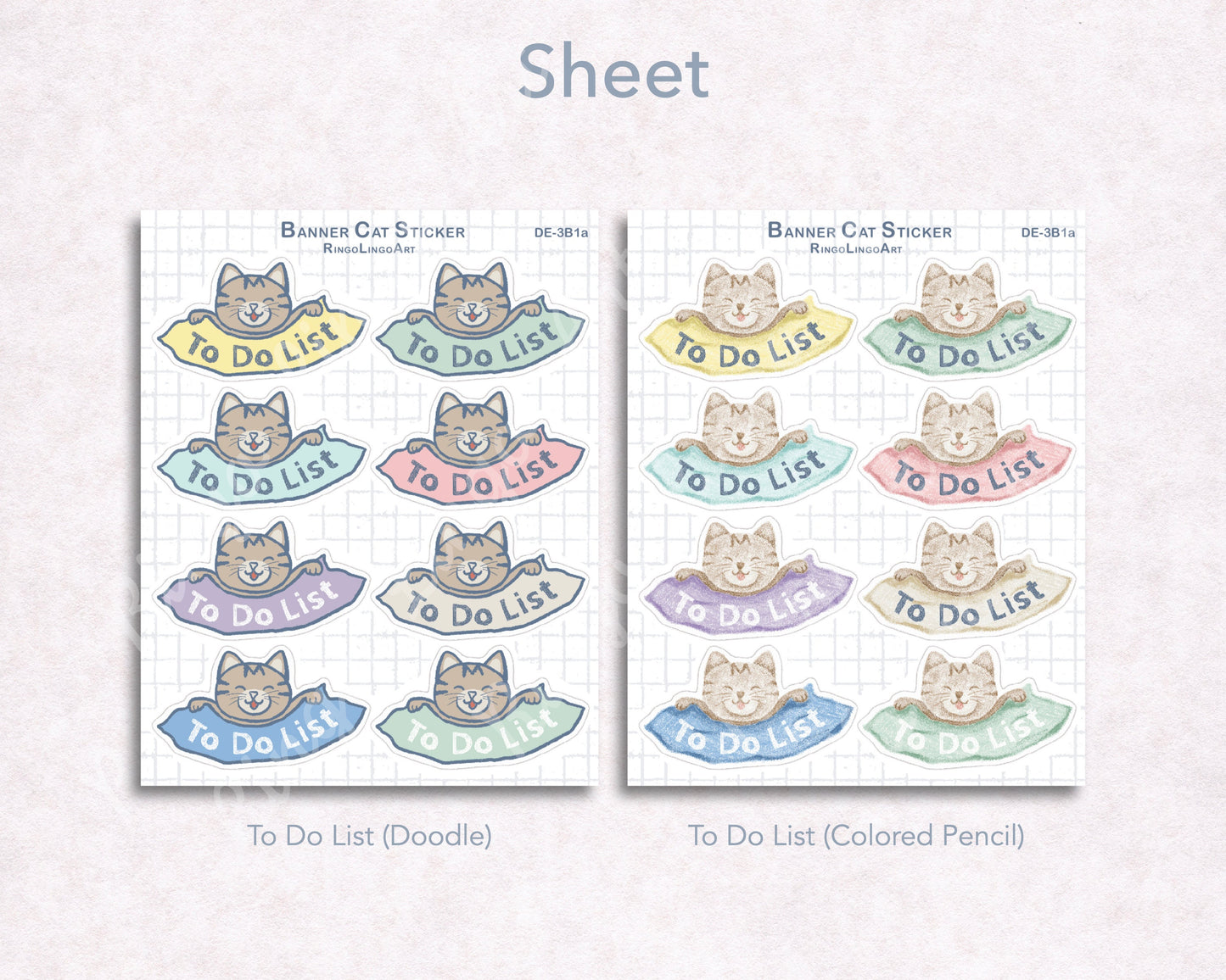 Cat with Banner Sticker Sheet