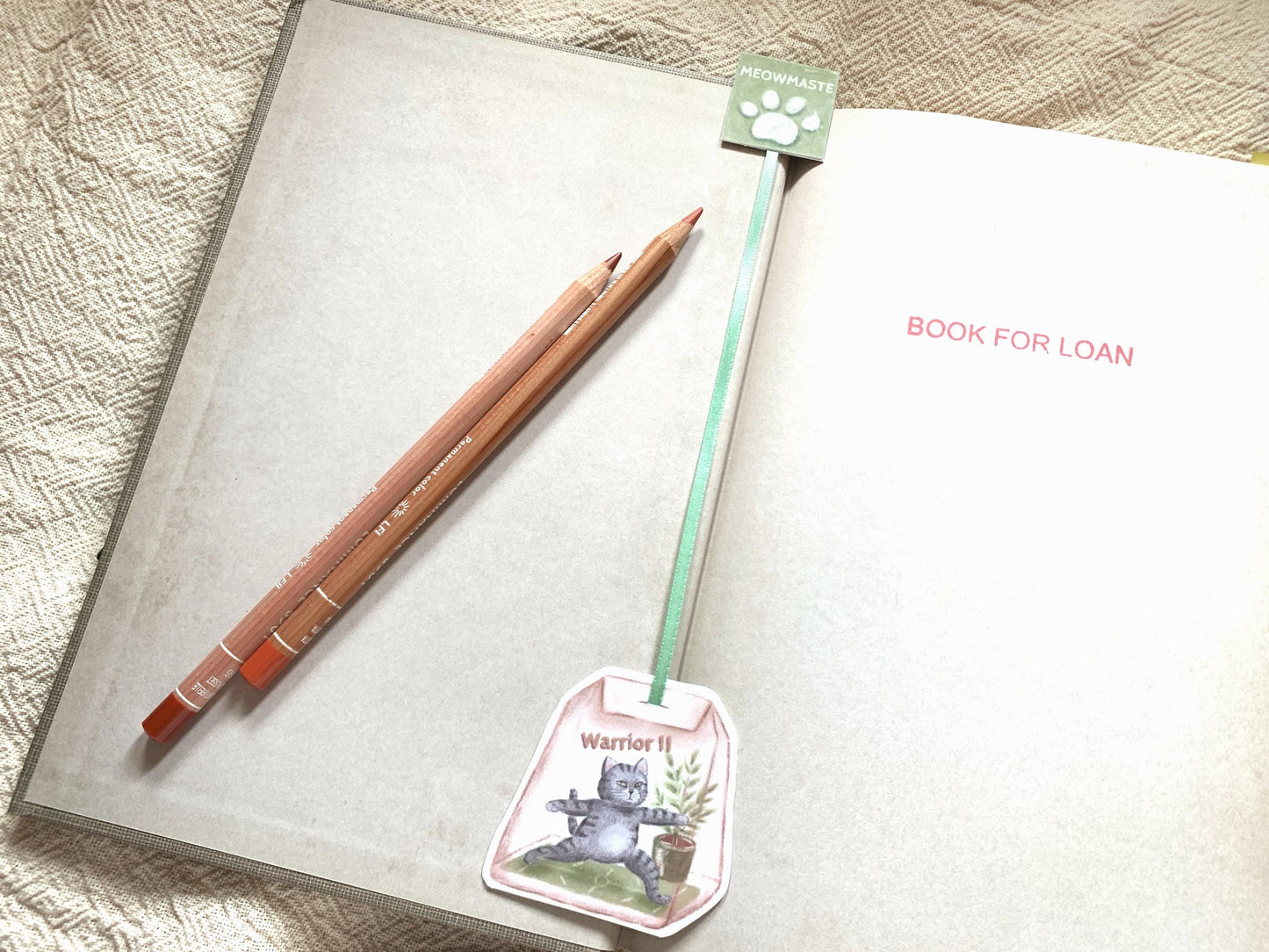 Yoga Cat in a Tea Bag Bookmark
