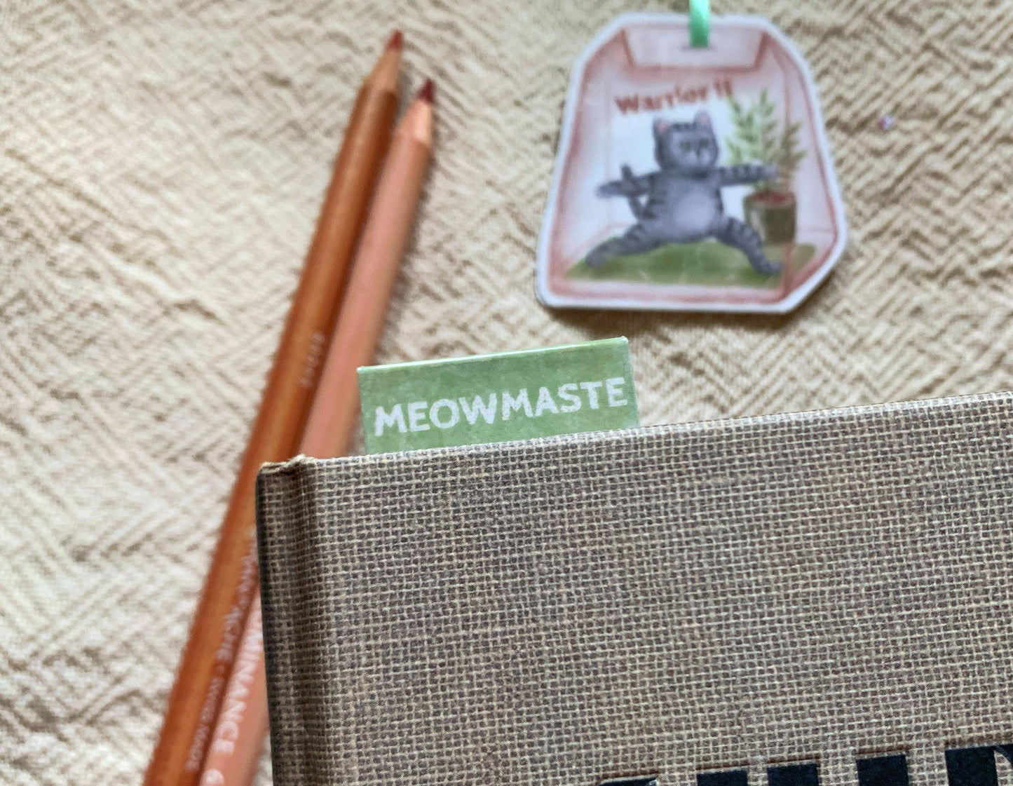Yoga Cat in a Tea Bag Bookmark
