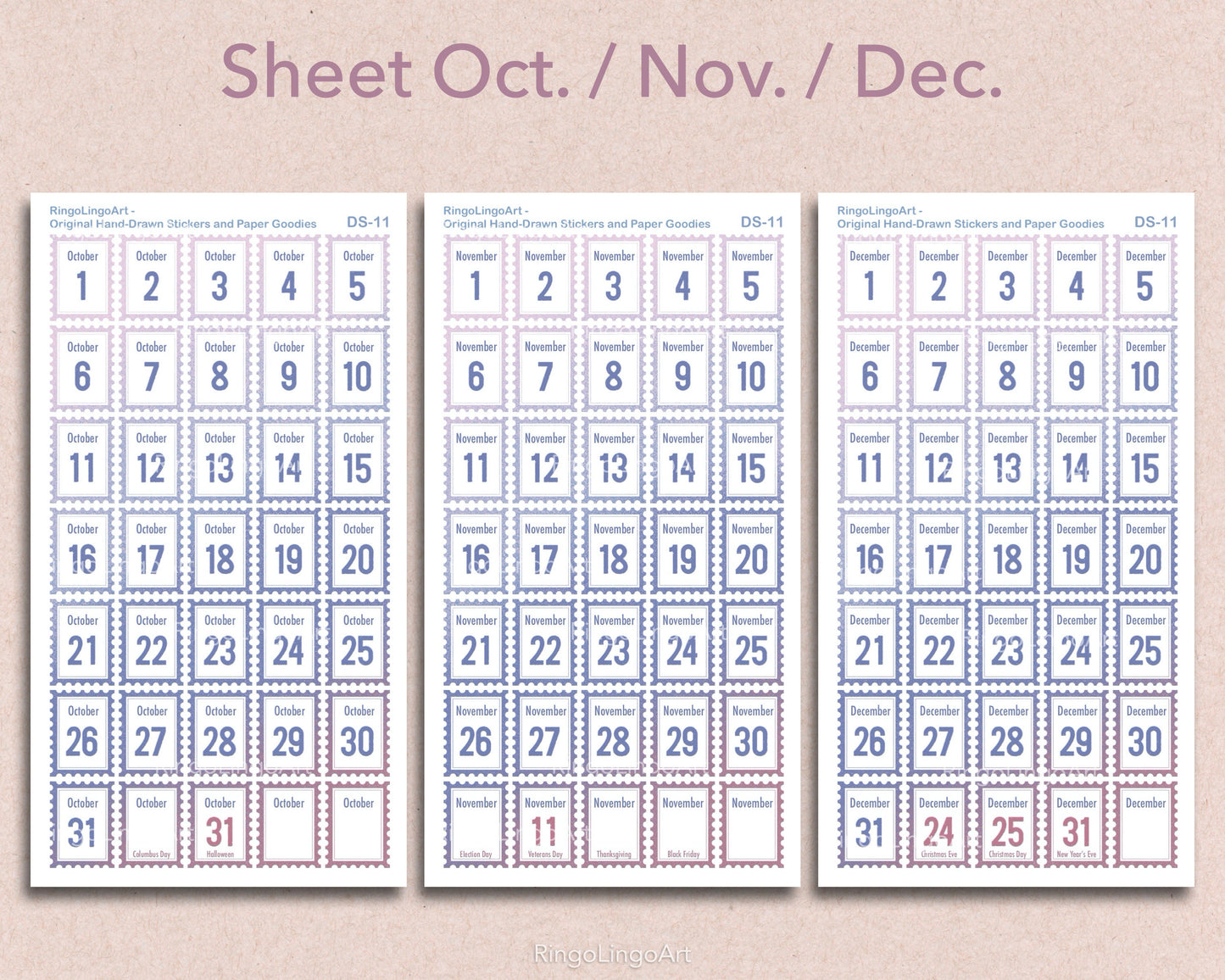 Daily Date and Holiday Sticker
