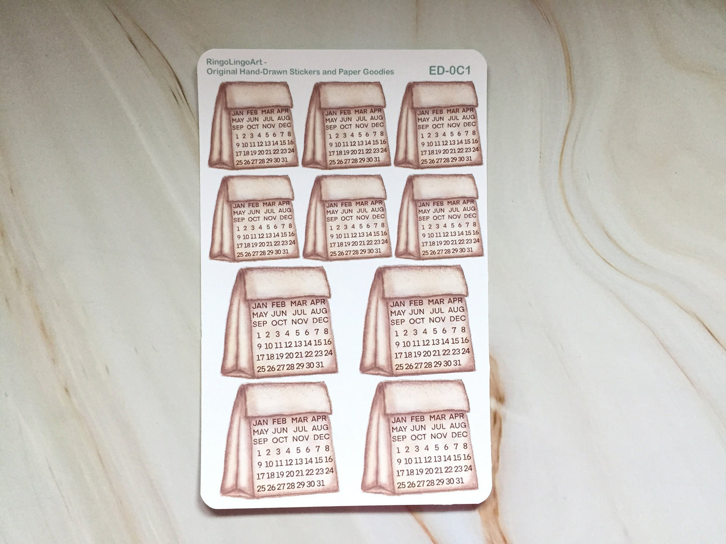 Mark the Date Kraft Paper Bag Sticker